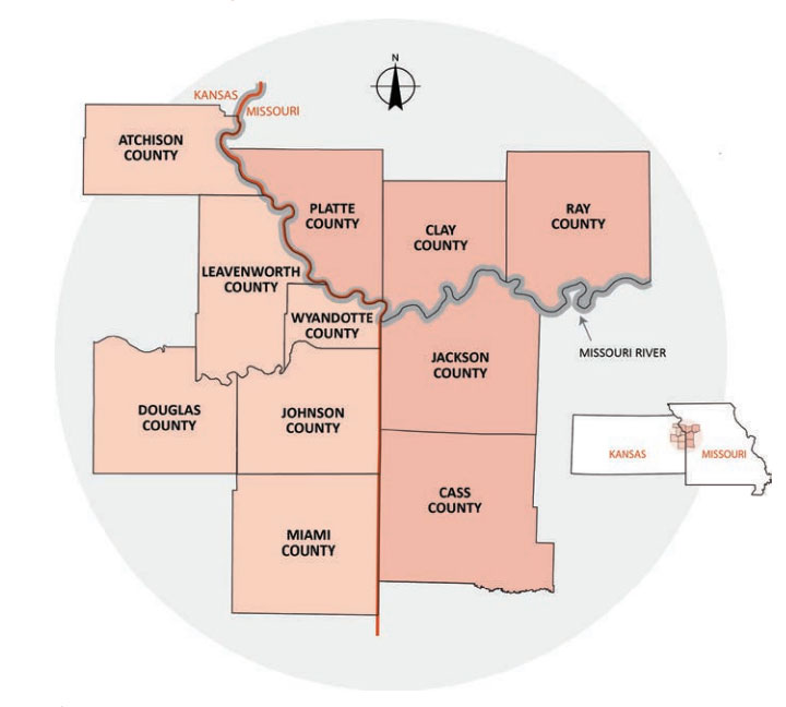 Regional 911 System Area Map
